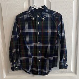Polo by Ralph Lauren Boys Plaid Oxford Shirt - Navy and Forest